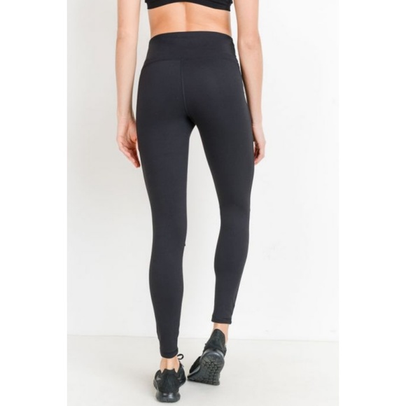 High Waist Laser Cut Ripped Knee Leggings - Picture 4 of 7